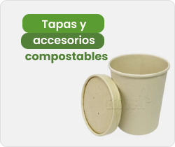 Tapas y accesorios compostables