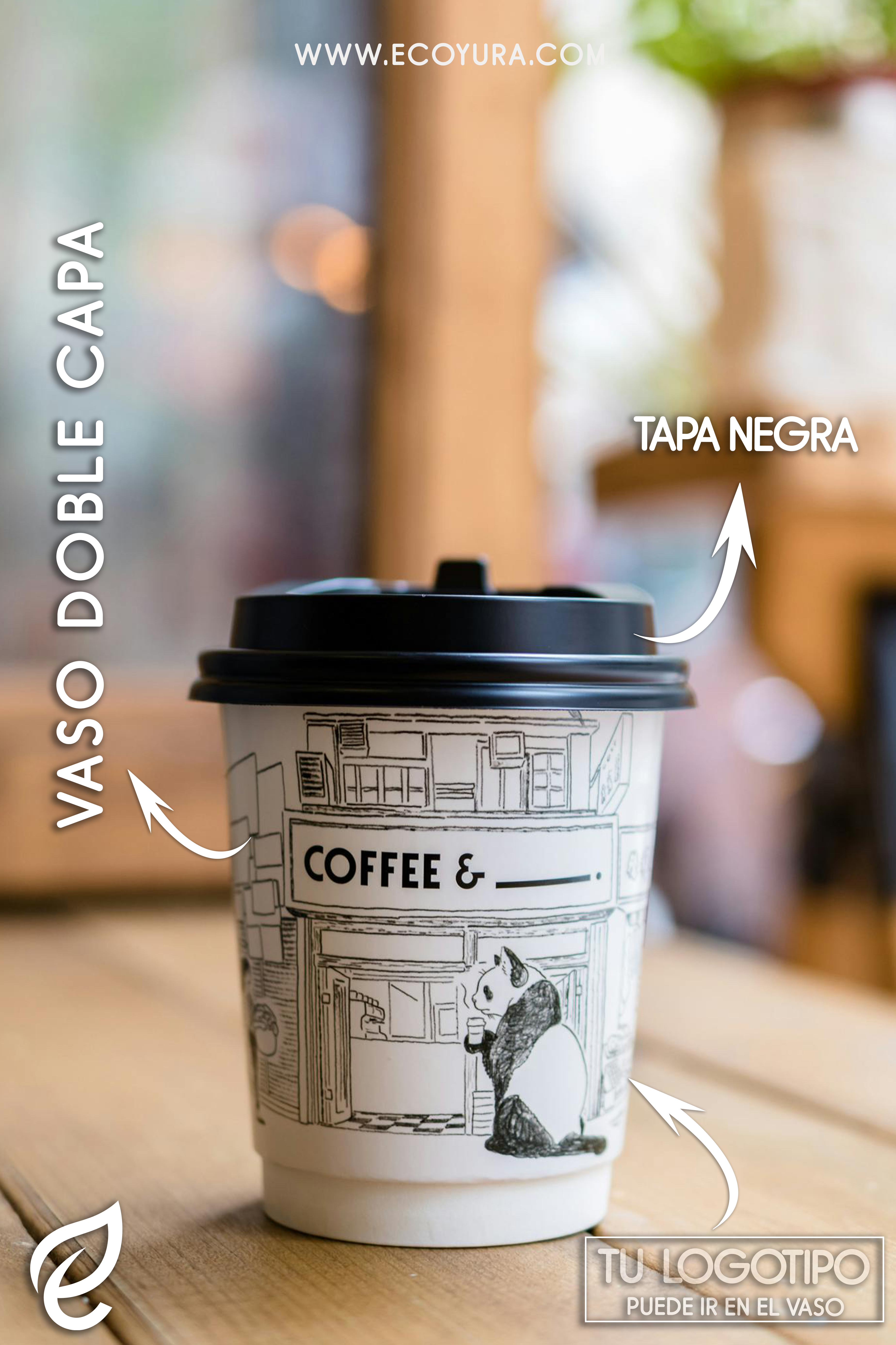 Gallery image for VASO BLANCO DOBLE CAPA DE 12oz