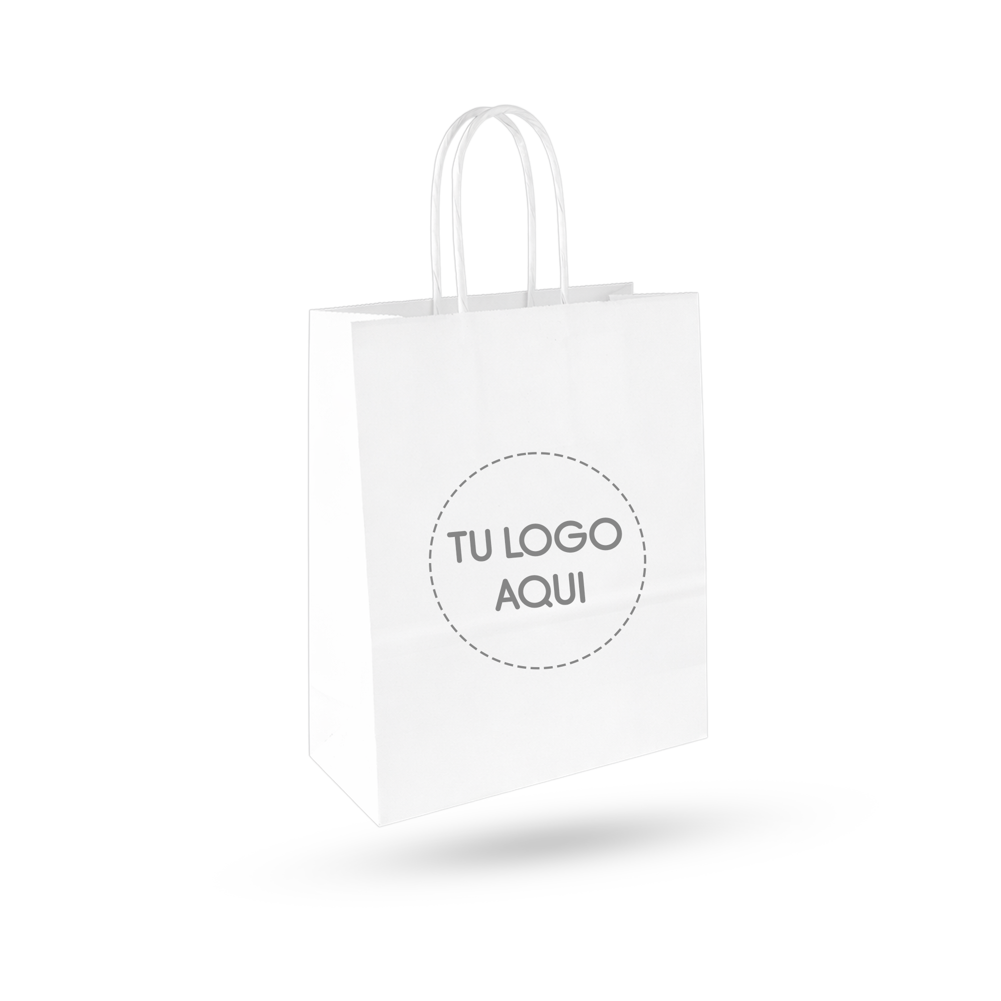 BOLSA KRAFT BLANCO N.° 35 CON ASA TWIST